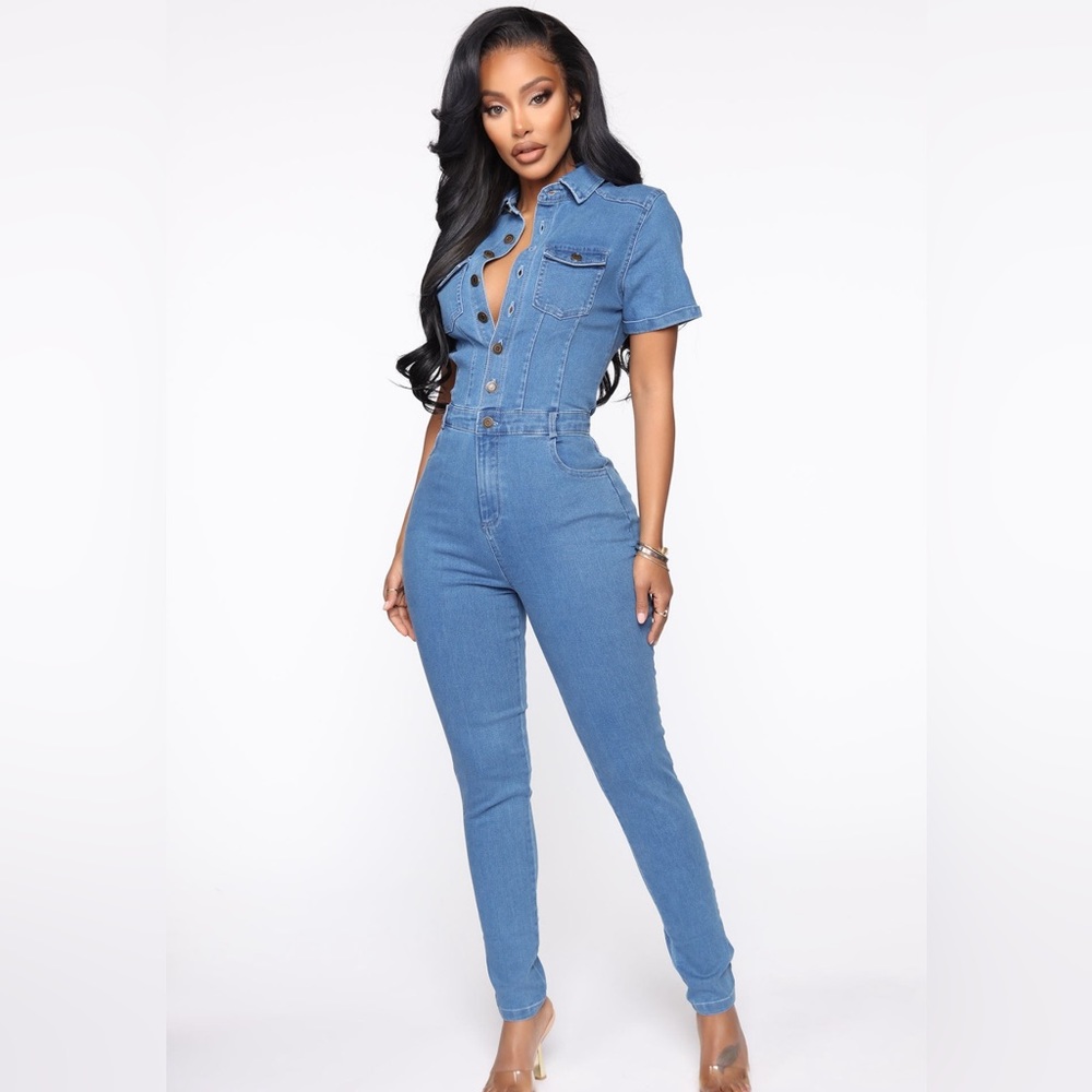 Fashion Nova Denim Jumpsuit